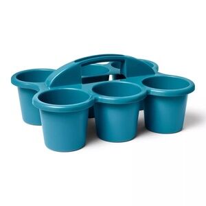 DEEP SEA BLUE 6-CUP CADDY FOR OFFICE + ART SUPPLIES